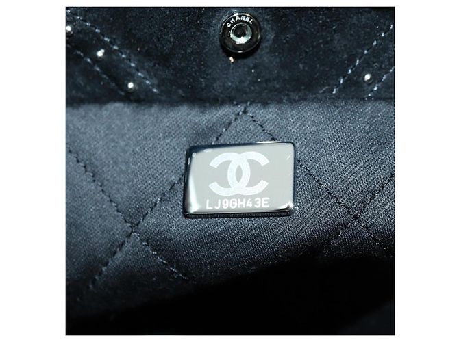 CHANEL 22 Borsa a Spalla con Cordino in Scamosciato Nero e Argento CC Auth BA12610SM - vista 11