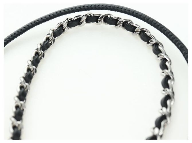 CHANEL 22 Borsa a Spalla con Cordino in Scamosciato Nero e Argento CC Auth BA12610SM - vista 14