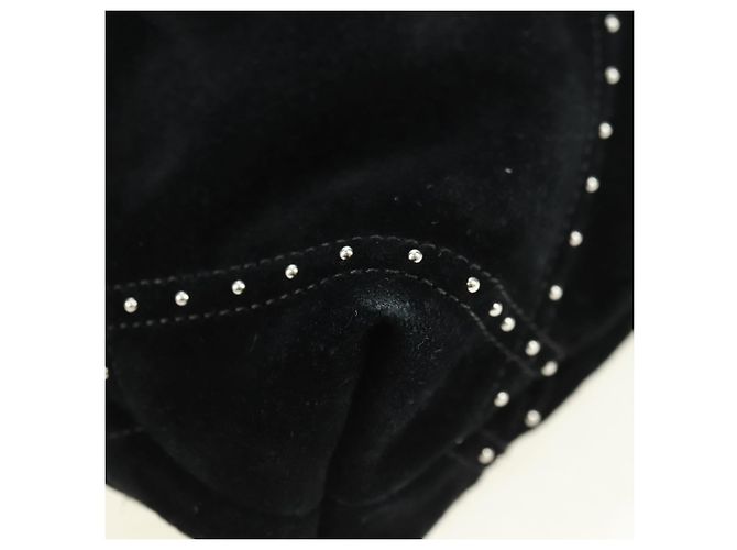 CHANEL 22 Borsa a Spalla con Cordino in Scamosciato Nero e Argento CC Auth BA12610SM - vista 16