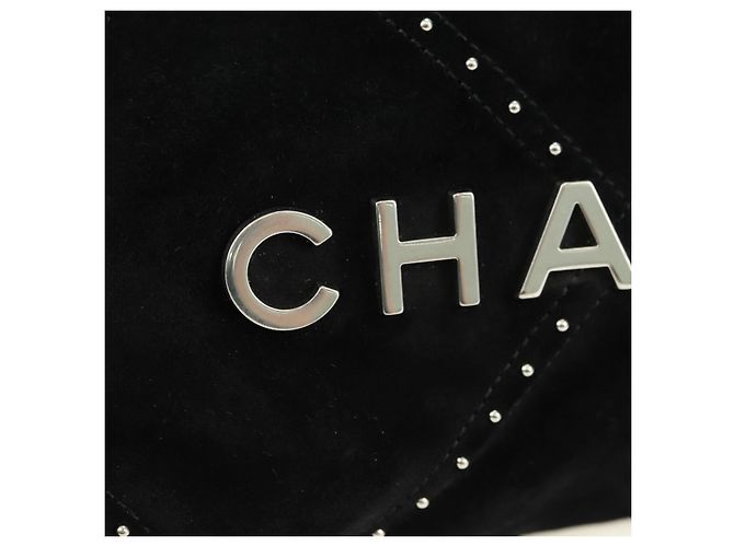 CHANEL 22 Borsa a Spalla con Cordino in Scamosciato Nero e Argento CC Auth BA12610SM - vista 18