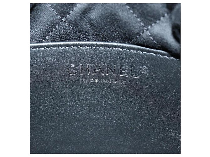 CHANEL 22 Borsa a Spalla con Cordino in Scamosciato Nero e Argento CC Auth BA12610SM - vista 21