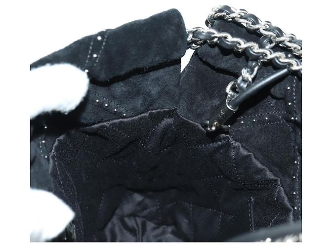 CHANEL 22 Borsa a Spalla con Cordino in Scamosciato Nero e Argento CC Auth BA12610SM - vista 22