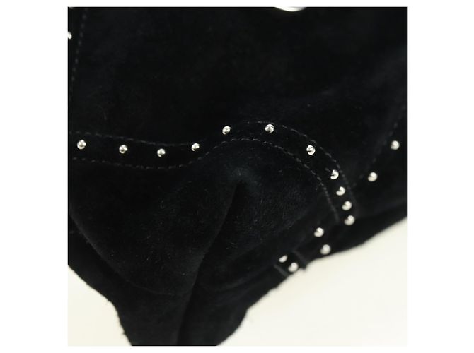 CHANEL 22 Borsa a Spalla con Cordino in Scamosciato Nero e Argento CC Auth BA12610SM - vista 9