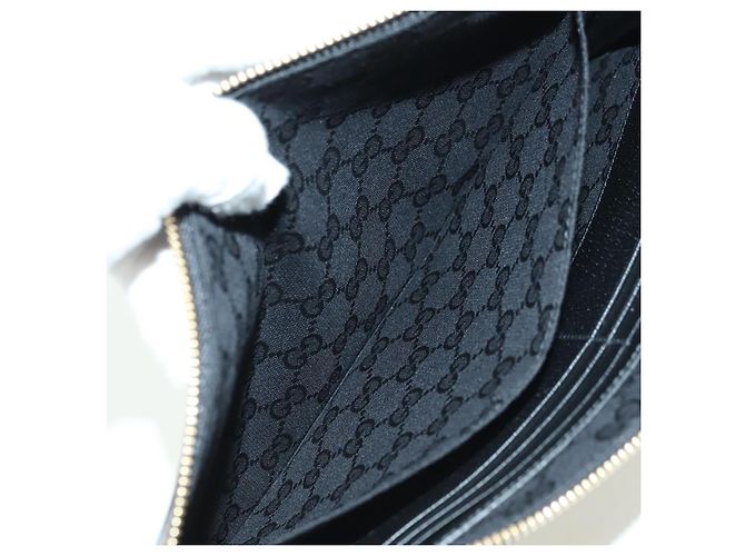 Clutch GUCCI Horsebit in pelle nera e oro 700524 Auth mr2429V Nero D'oro - vista 21