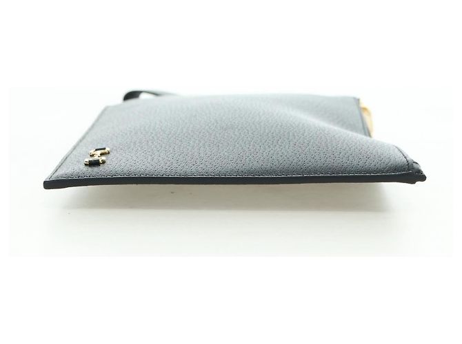 Clutch GUCCI Horsebit in pelle nera e oro 700524 Auth mr2429V Nero D'oro - vista 4