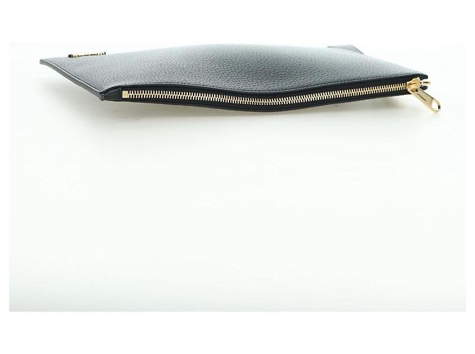 Clutch GUCCI Horsebit in pelle nera e oro 700524 Auth mr2429V Nero D'oro - vista 5