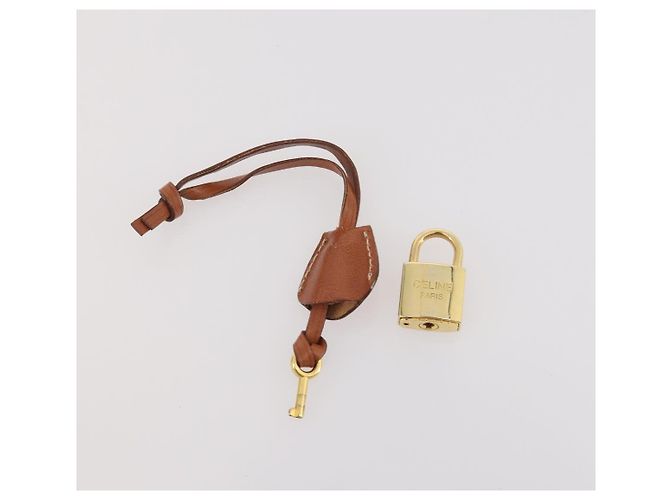 Céline Borsa Boston CELINE Macadam Canvas PVC Pelle 2way Marrone Oro Auth ep14007 D'oro - vista 12