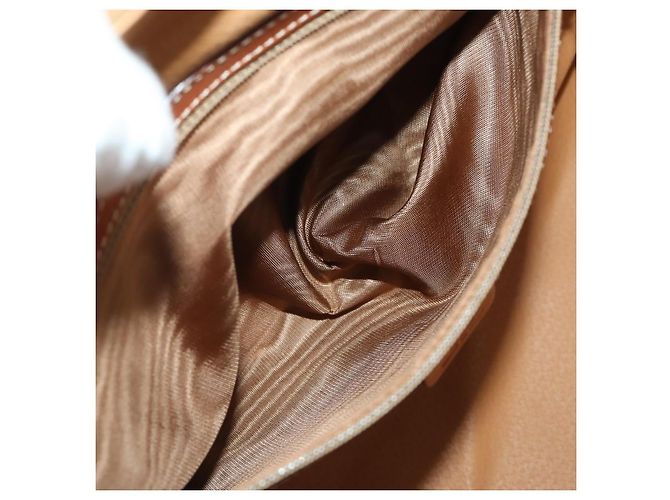 Céline Borsa Boston CELINE Macadam Canvas PVC Pelle 2way Marrone Oro Auth ep14007 D'oro - vista 25