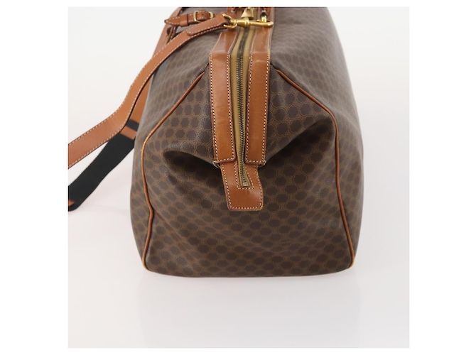 Céline Borsa Boston CELINE Macadam Canvas PVC Pelle 2way Marrone Oro Auth ep14007 D'oro - vista 3