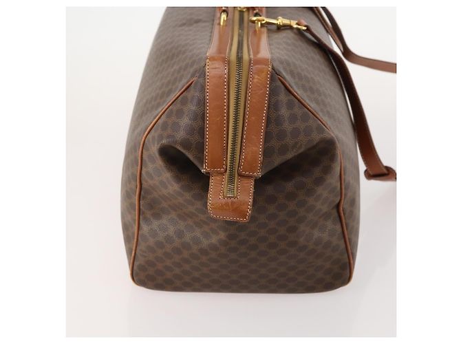 Céline Borsa Boston CELINE Macadam Canvas PVC Pelle 2way Marrone Oro Auth ep14007 D'oro - vista 4