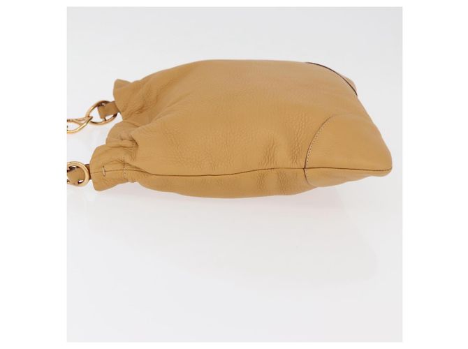 Borsa a Spalla con Catena PRADA in Pelle Beige Oro Auth 179470A D'oro - vista 4