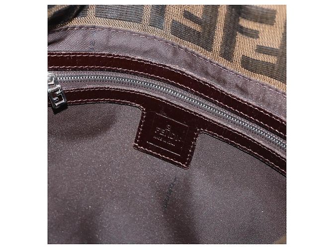 FENDI Zucca Canvas Mamma Baguette Shoulder Bag Black Brown Auth 179387V Marrone Nero - vista 21
