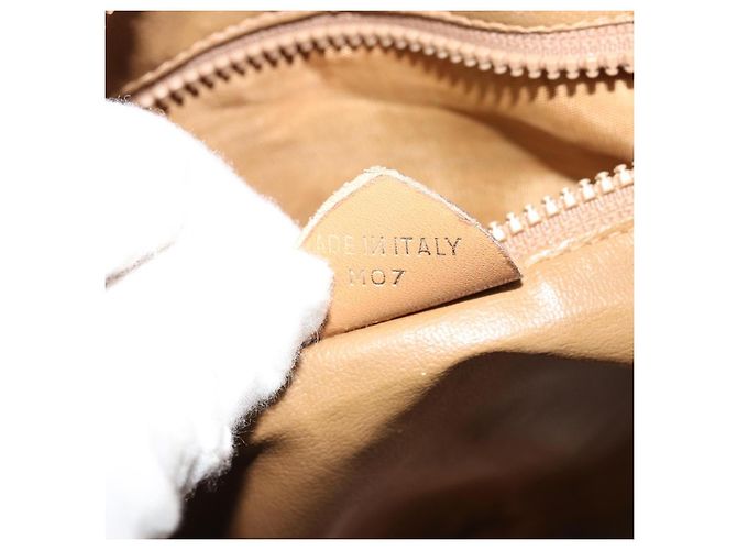 Céline Borsa a Spalla CELINE Macadam Canvas PVC Pelle Marrone Oro Auth BA12535 D'oro - vista 12
