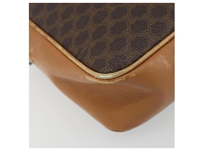Céline Borsa a Spalla CELINE Macadam Canvas PVC Pelle Marrone Oro Auth BA12535 D'oro - vista 14
