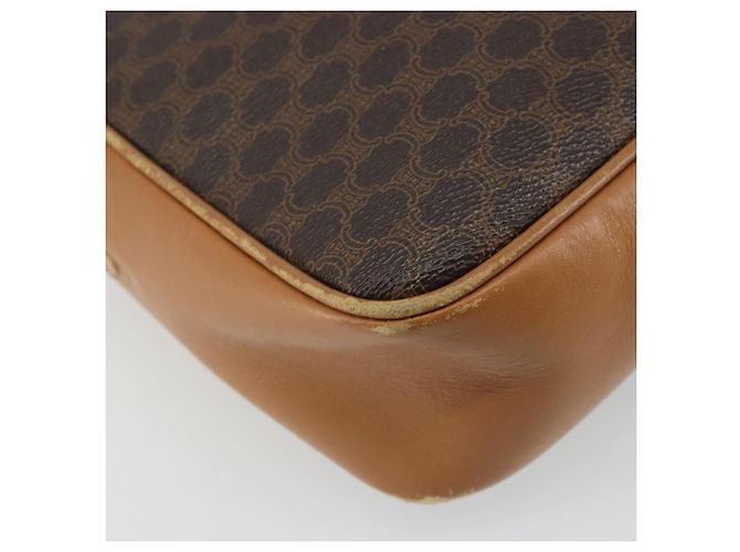 Céline Borsa a Spalla CELINE Macadam Canvas PVC Pelle Marrone Oro Auth BA12535 D'oro - vista 16