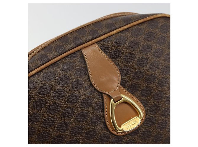 Céline Borsa a Spalla CELINE Macadam Canvas PVC Pelle Marrone Oro Auth BA12535 D'oro - vista 17