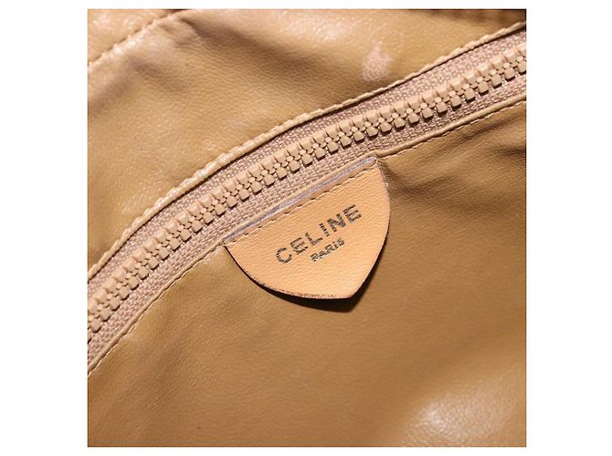 Céline Borsa a Spalla CELINE Macadam Canvas PVC Pelle Marrone Oro Auth BA12535 D'oro - vista 19