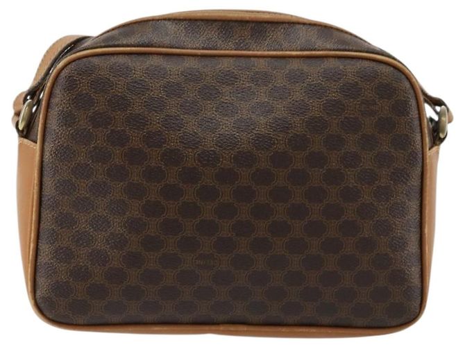 Céline Borsa a Spalla CELINE Macadam Canvas PVC Pelle Marrone Oro Auth BA12535 D'oro - vista 2