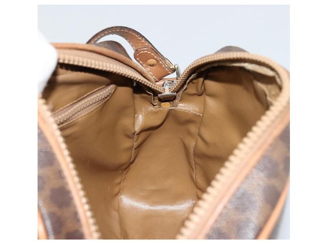 Céline Borsa a Spalla CELINE Macadam Canvas PVC Pelle Marrone Oro Auth BA12535 D'oro - vista 20