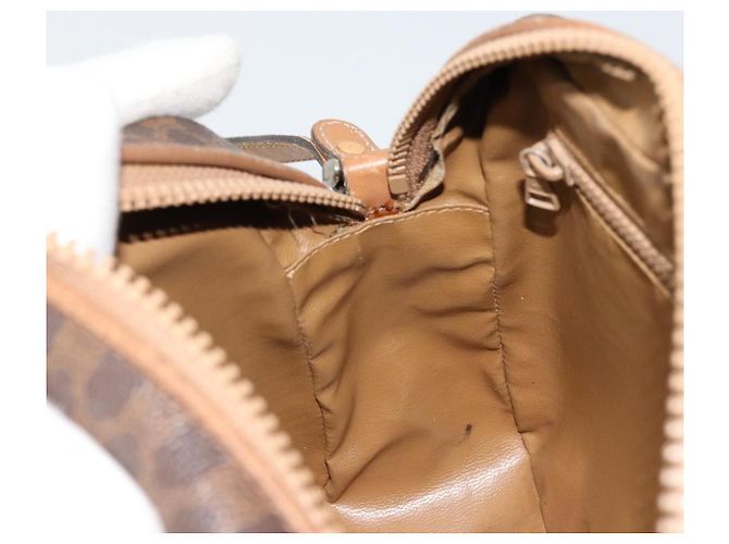 Céline Borsa a Spalla CELINE Macadam Canvas PVC Pelle Marrone Oro Auth BA12535 D'oro - vista 21