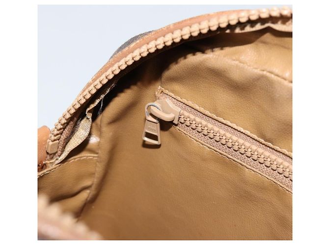 Céline Borsa a Spalla CELINE Macadam Canvas PVC Pelle Marrone Oro Auth BA12535 D'oro - vista 22