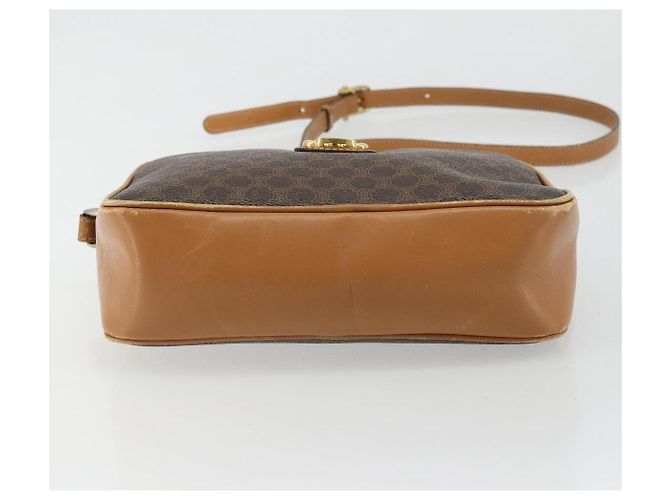 Céline Borsa a Spalla CELINE Macadam Canvas PVC Pelle Marrone Oro Auth BA12535 D'oro - vista 5