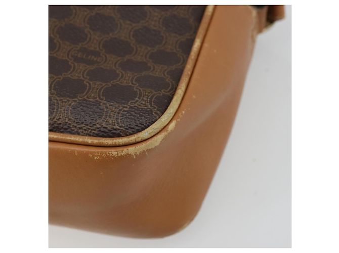 Céline Borsa a Spalla CELINE Macadam Canvas PVC Pelle Marrone Oro Auth BA12535 D'oro - vista 9