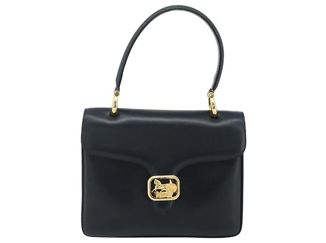 Céline Borsa CELINE in pelle blu navy e oro Auth mr2438 D'oro - vista 13