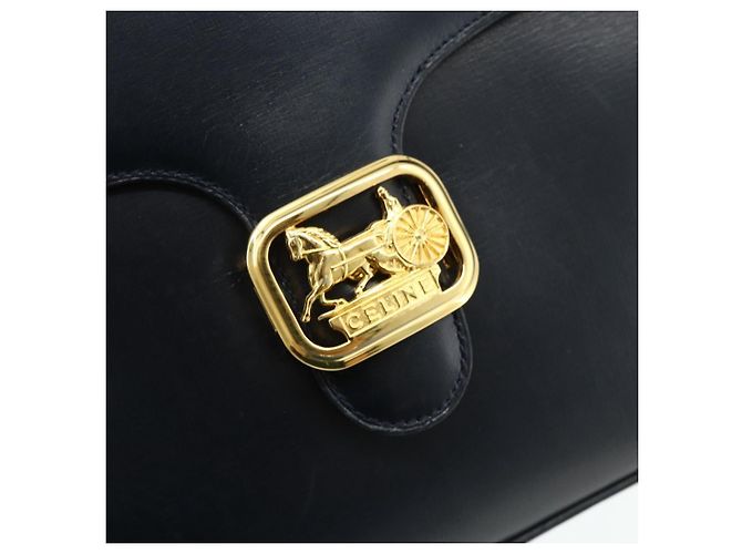 Céline Borsa CELINE in pelle blu navy e oro Auth mr2438 D'oro - vista 17