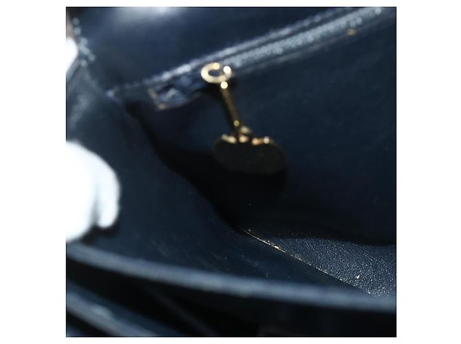 Céline Borsa CELINE in pelle blu navy e oro Auth mr2438 D'oro - vista 20
