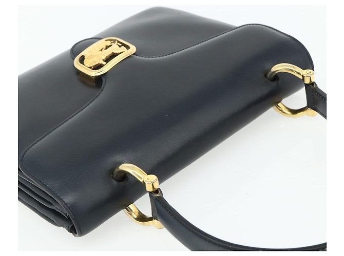 Céline Borsa CELINE in pelle blu navy e oro Auth mr2438 D'oro - vista 6