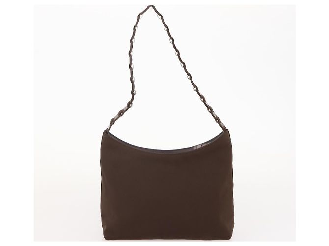 Salvatore Ferragamo Vala Bag Nylon Leather 2 Set Black Brown Auth bs34892 - view 13