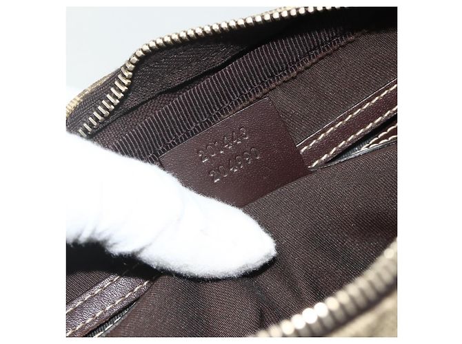 Sac à bandoulière GUCCI GG Supreme en PVC et cuir Beige Or 201448 Auth 177612A Doré - vue 12