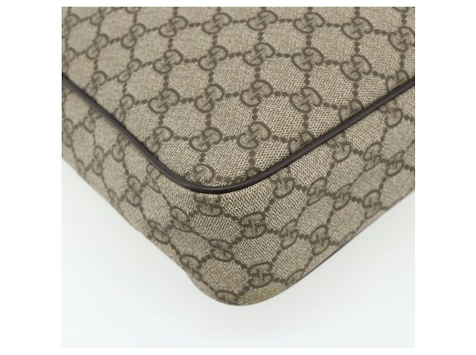 Sac à bandoulière GUCCI GG Supreme en PVC et cuir Beige Or 201448 Auth 177612A Doré - vue 15