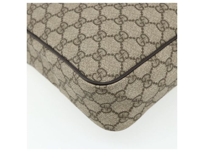 Sac à bandoulière GUCCI GG Supreme en PVC et cuir Beige Or 201448 Auth 177612A Doré - vue 17