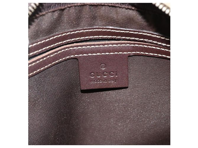 Sac à bandoulière GUCCI GG Supreme en PVC et cuir Beige Or 201448 Auth 177612A Doré - vue 19