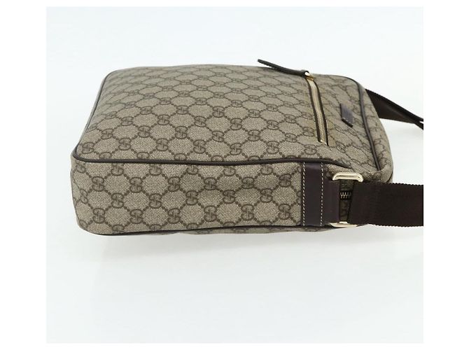 Sac à bandoulière GUCCI GG Supreme en PVC et cuir Beige Or 201448 Auth 177612A Doré - vue 4