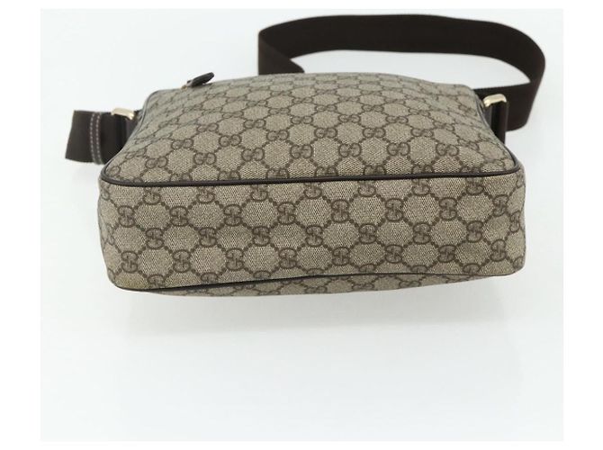 Sac à bandoulière GUCCI GG Supreme en PVC et cuir Beige Or 201448 Auth 177612A Doré - vue 5