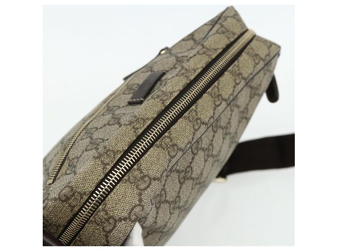 Sac à bandoulière GUCCI GG Supreme en PVC et cuir Beige Or 201448 Auth 177612A Doré - vue 6