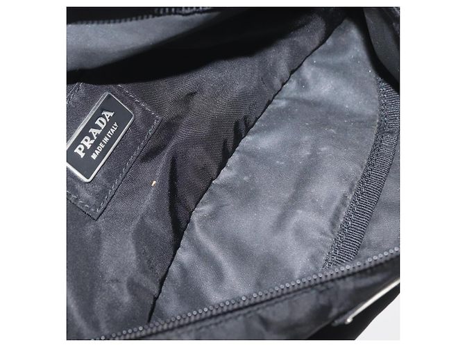 Pochete PRADA Nylon Preto Prata Auth 180191 - vista 10