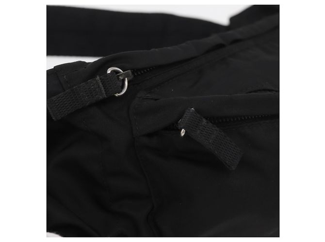 Pochete PRADA Nylon Preto Prata Auth 180191 - vista 18