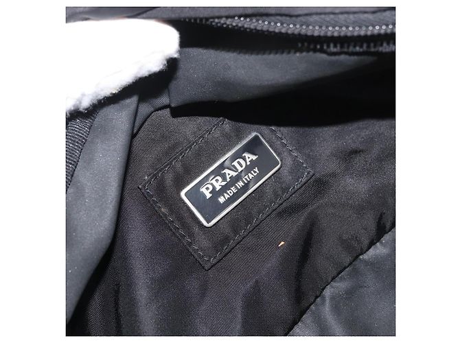 Pochete PRADA Nylon Preto Prata Auth 180191 - vista 19