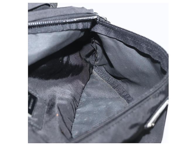 Pochete PRADA Nylon Preto Prata Auth 180191 - vista 20