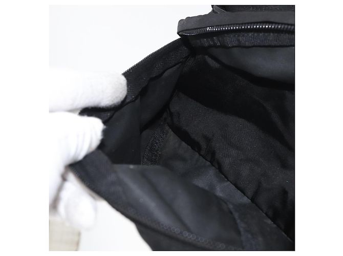 Pochete PRADA Nylon Preto Prata Auth 180191 - vista 21
