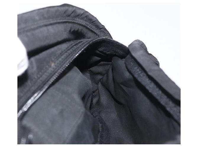 Pochete PRADA Nylon Preto Prata Auth 180191 - vista 22