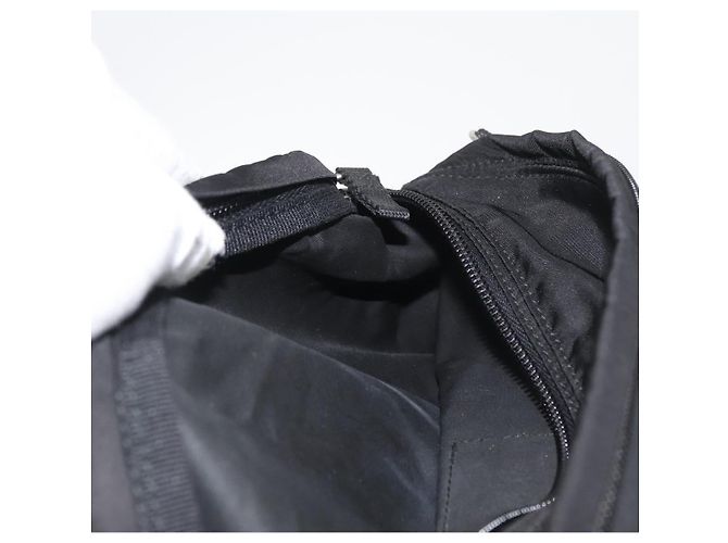 Pochete PRADA Nylon Preto Prata Auth 180191 - vista 23