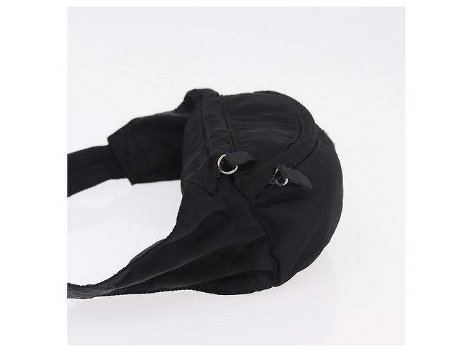 Pochete PRADA Nylon Preto Prata Auth 180191 - vista 4