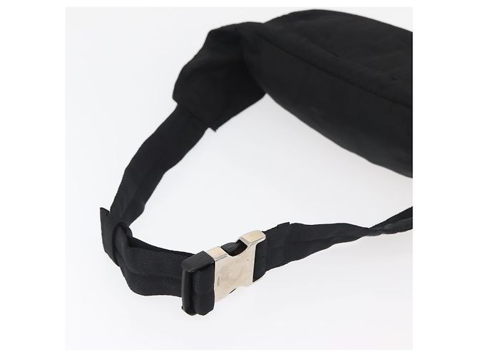 Pochete PRADA Nylon Preto Prata Auth 180191 - vista 7
