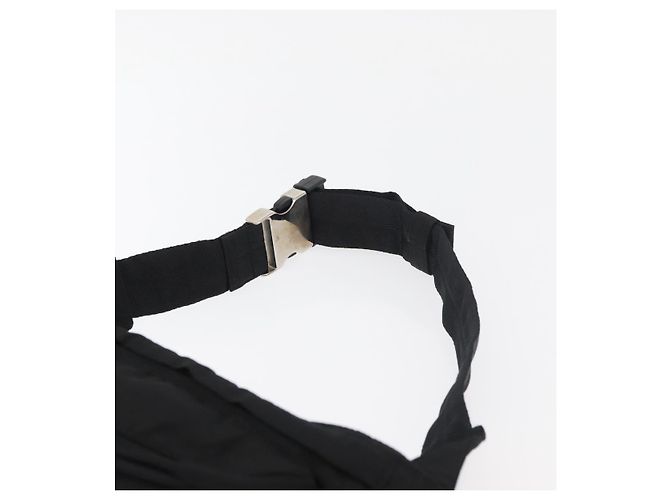 Pochete PRADA Nylon Preto Prata Auth 180191 - vista 8