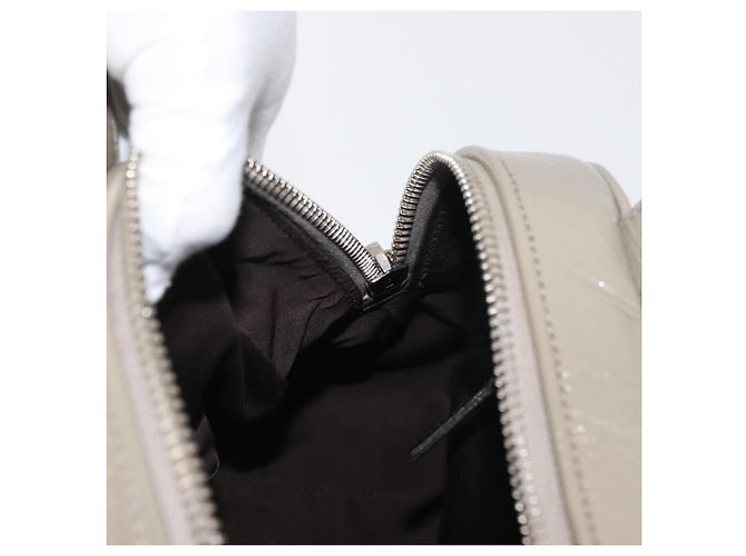Borsa SAINT LAURENT in pelle verniciata Grigio Argento Auth 180031A Marrone - vista 20